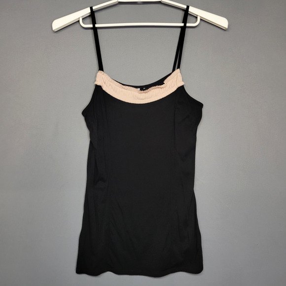 Pure Good Tank Top Womens Medium Strappy Ruched Neck Soft Lounge Cami Shirt - Picture 1 of 12